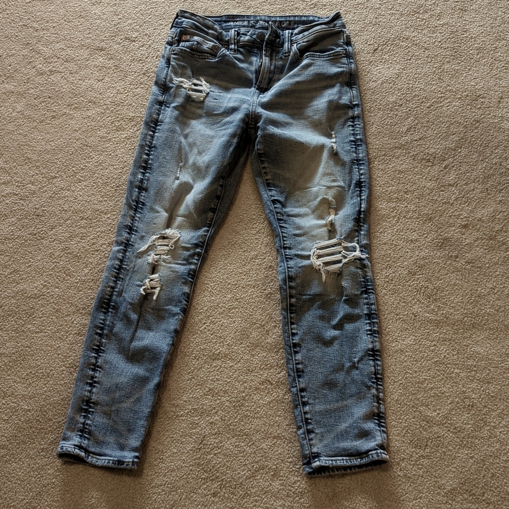 American Eagle Athletic Air flex Distressed Jeans Size 26x28